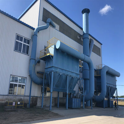 Thiết bị thu gom bụi của bộ lọc túi xung ở đuôi máy thiêu kết trong nhà máy thép